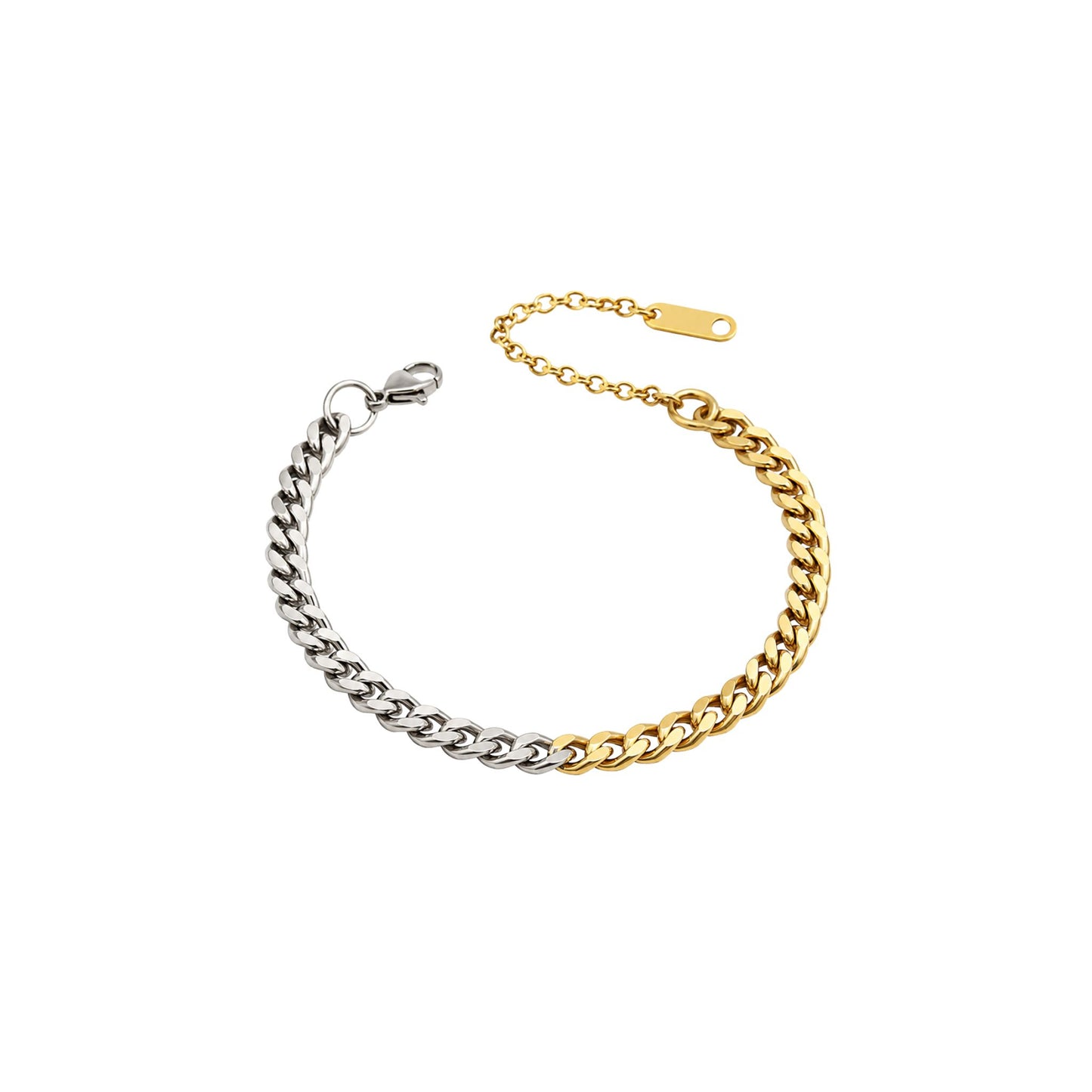 Two Tone Curb Bracelet 6mm