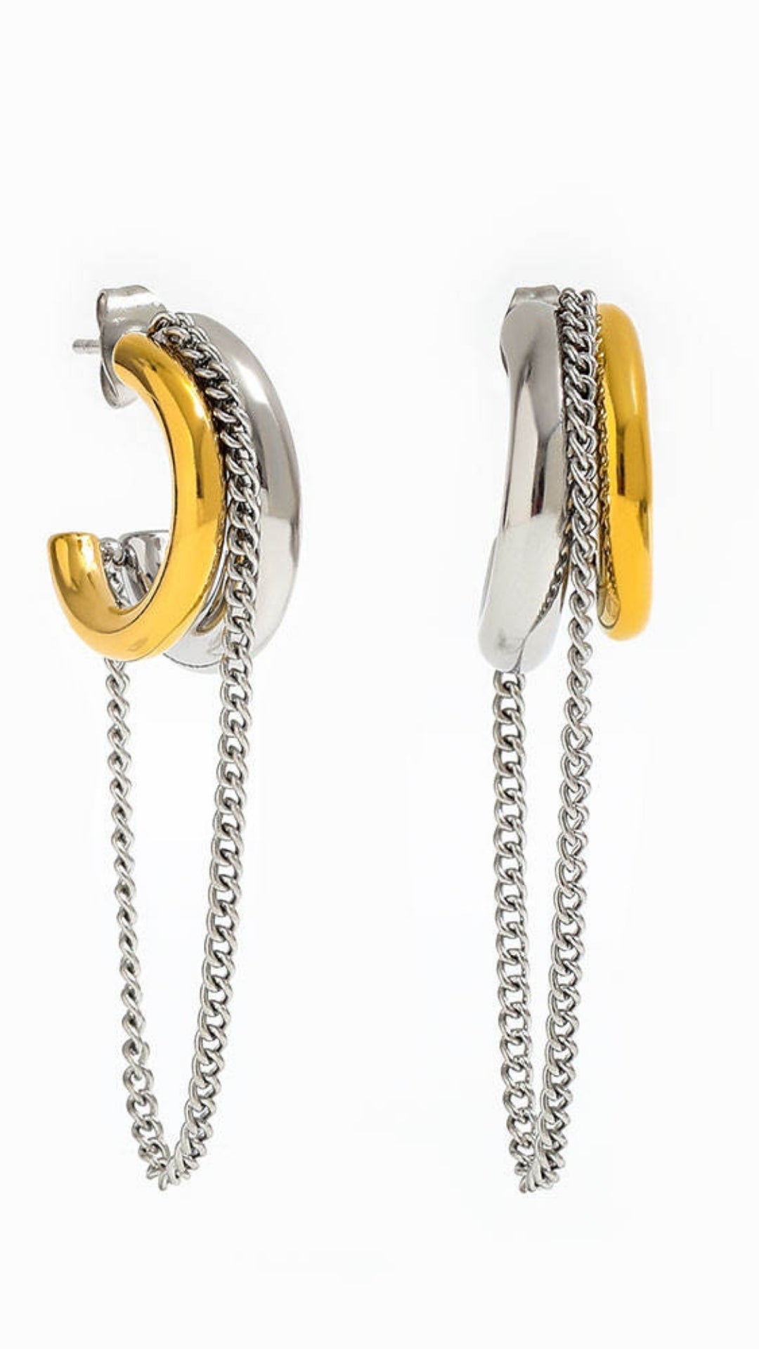 Two Tone Chain Hoops